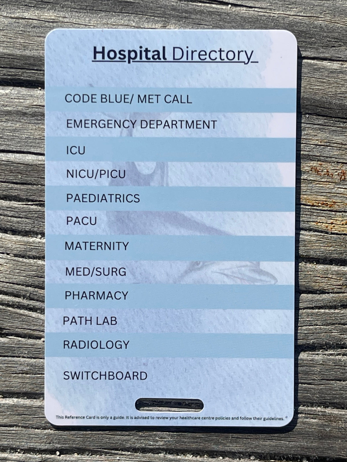 Hospital Directory & MET Call Criteria Reference Card – The Nurse Deck